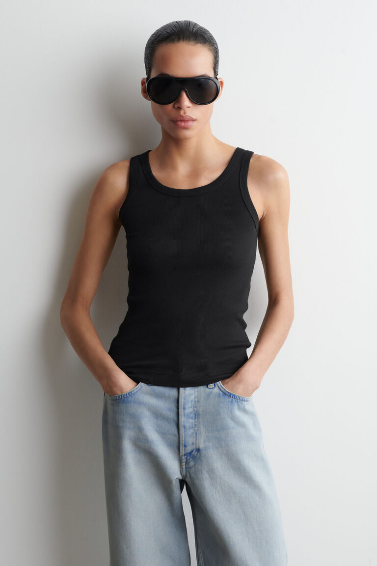 RIBBED COTTON TANK TOP