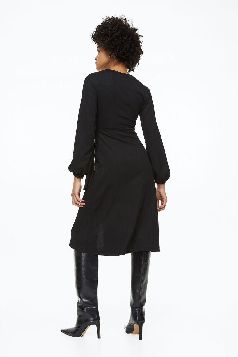 LOOK 607 BALLOON SLEEVE DRESS WITH BOW