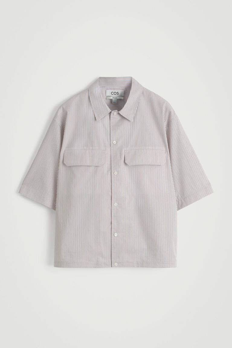 เสื้อเชิ้ตแขนยาว สไตล์ UTILITY มีกระเป๋า ทรงหลวม