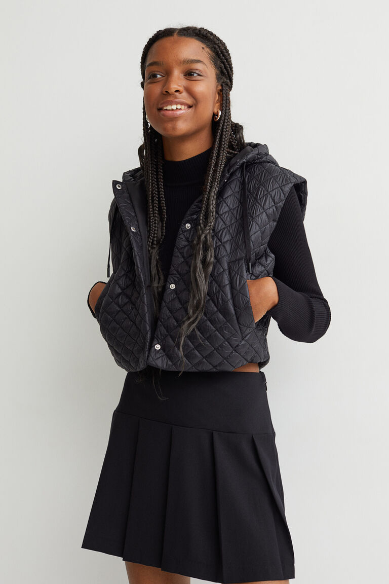 Hooded quilted gilet