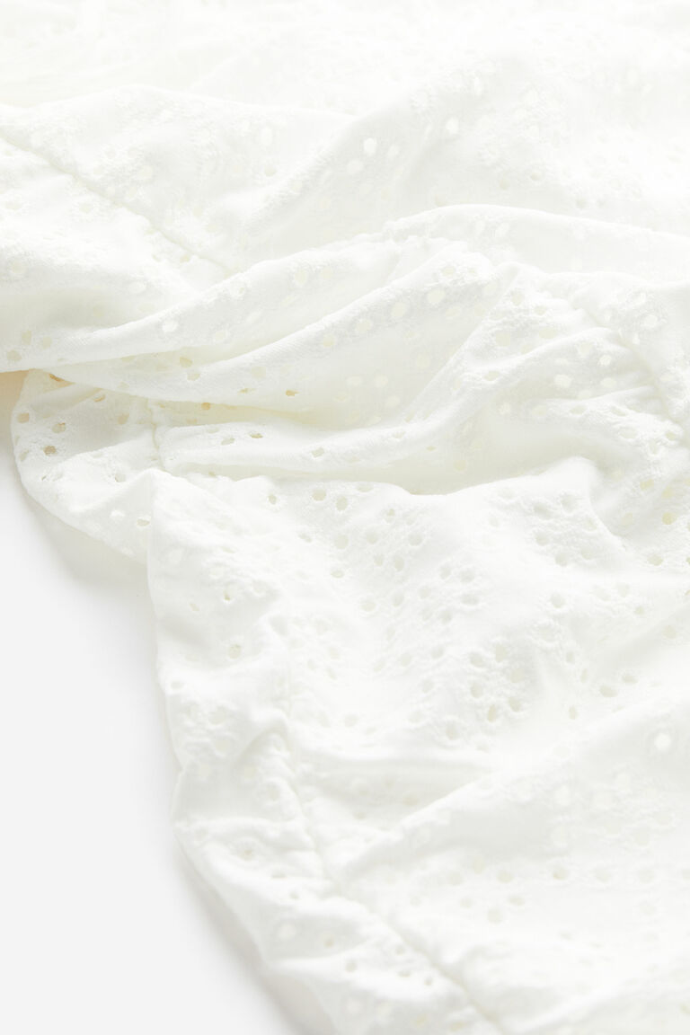 Haut Femme Vintage Broderie Anglaise Crème Taille S/M - Made In Italy, Manches Longues, Occasion
