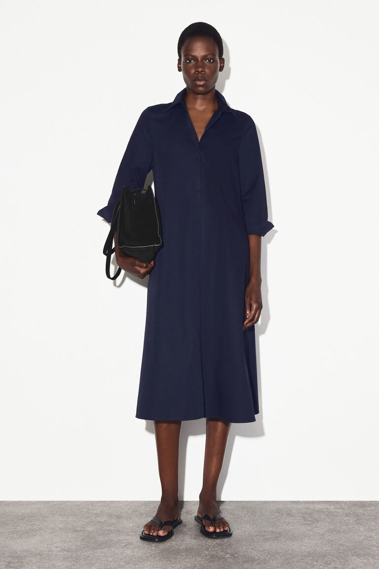 VOLUMINOUS MAXI SHIRT DRESS