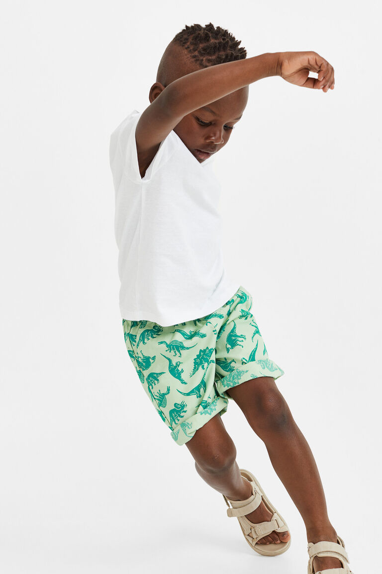 Cotton poplin shorts
