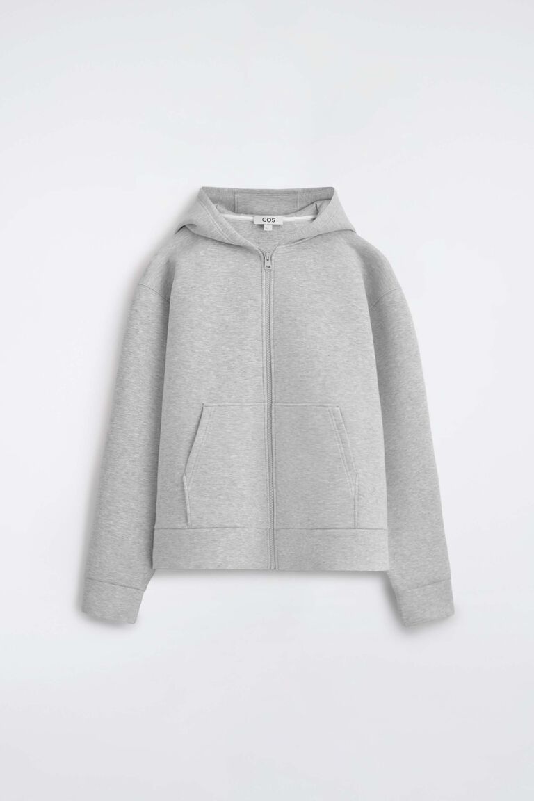 เสื้อฮู้ดดี้ผ้าสคูบ้าเจอร์ซีย์ มีซิปรูด โอเวอร์ไซส์