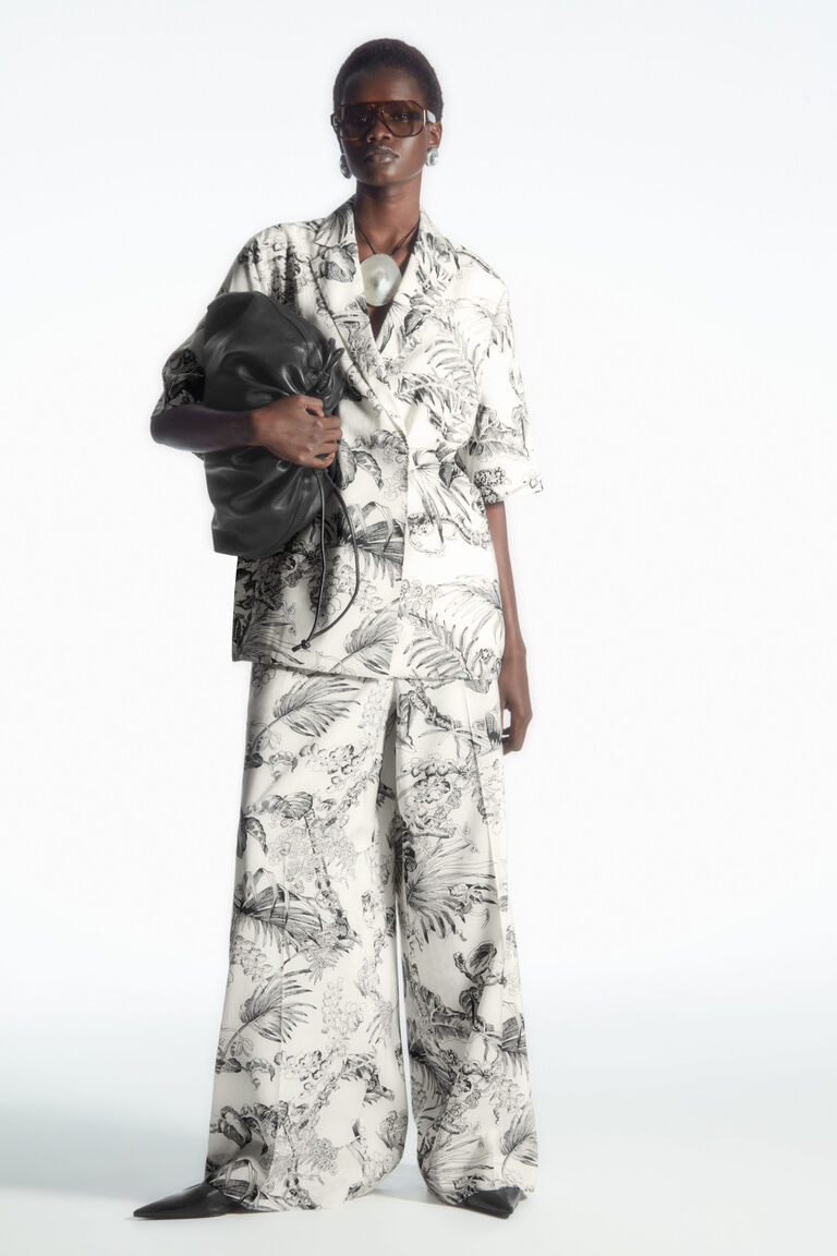 BOTANICAL-PRINT TROUSERS