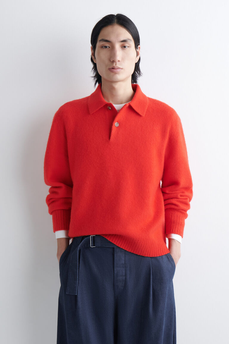 BRUSHED-WOOL POLO SHIRT