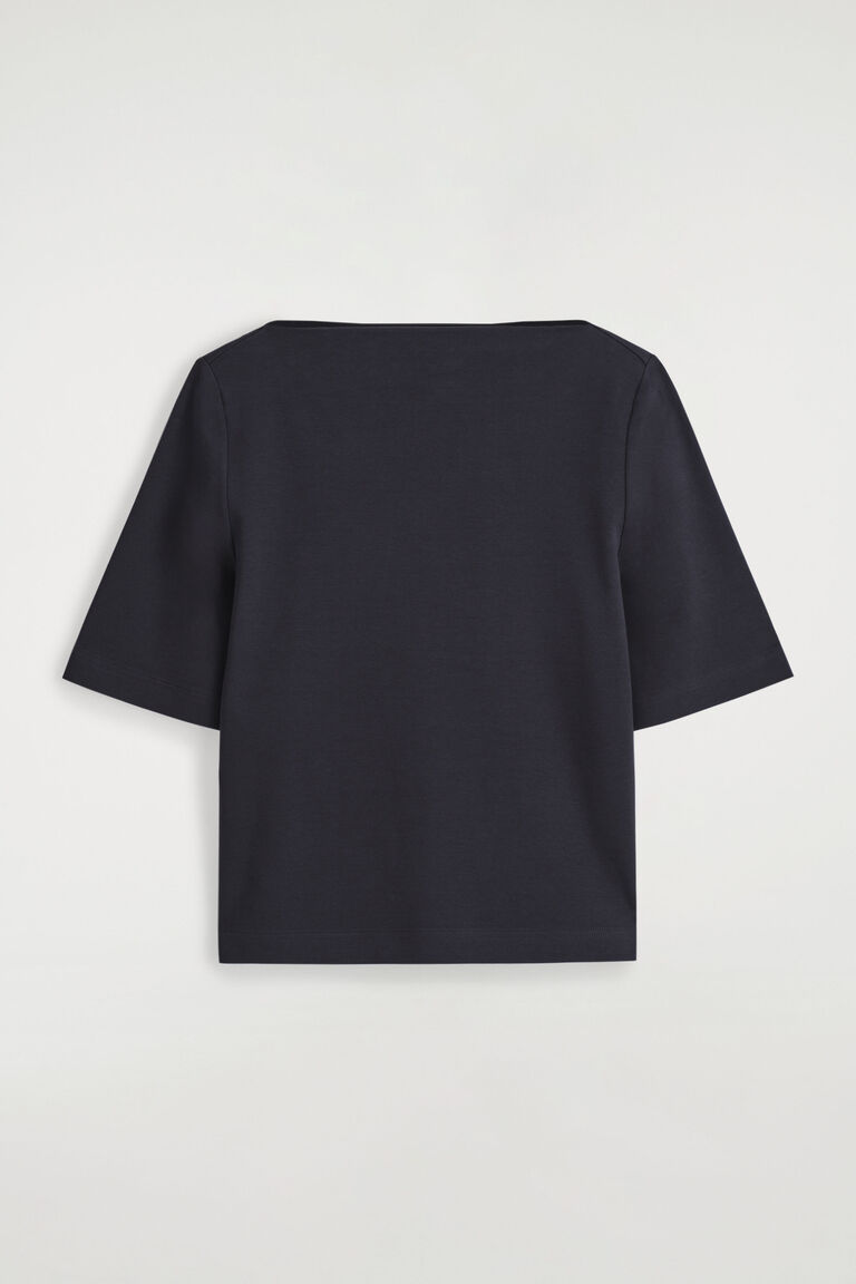 BOAT-NECK COTTON T-SHIRT