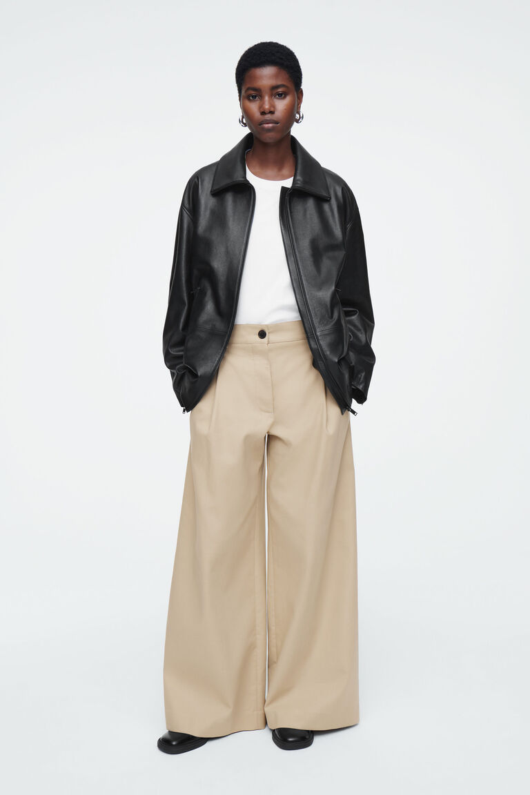 WIDE-LEG COTTON TROUSERS