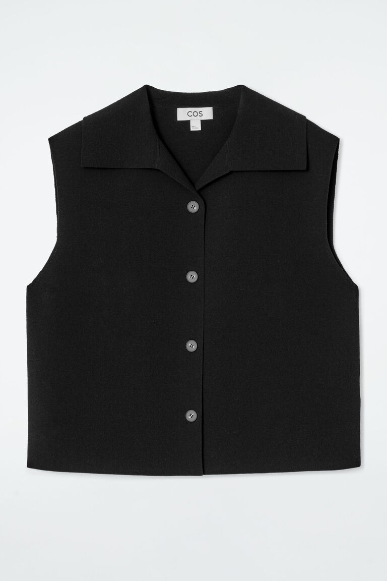 COLLARED KNITTED WAISTCOAT