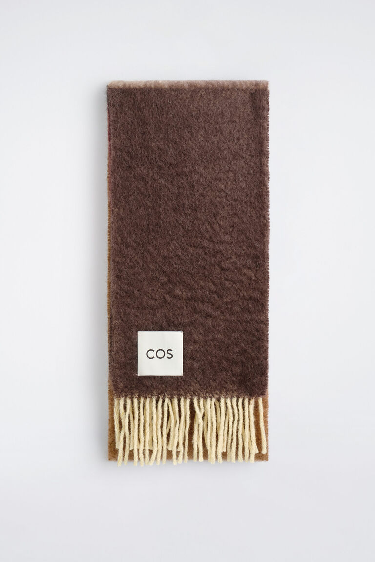 ผ้าพันคอโมแฮร์ตกแต่งขอบรุ่ย