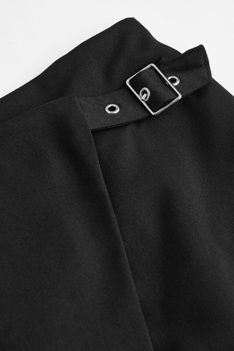 Twill wrapover skirt