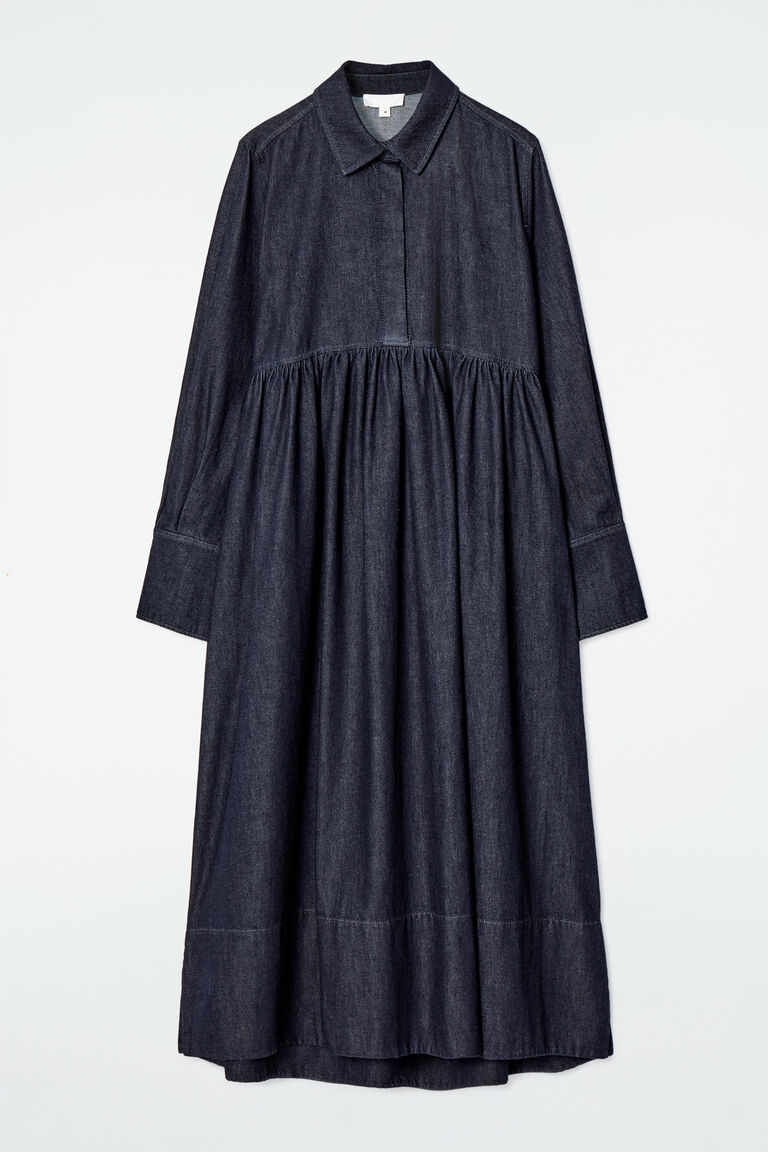 OVERSIZED DENIM SHIRT DRESS