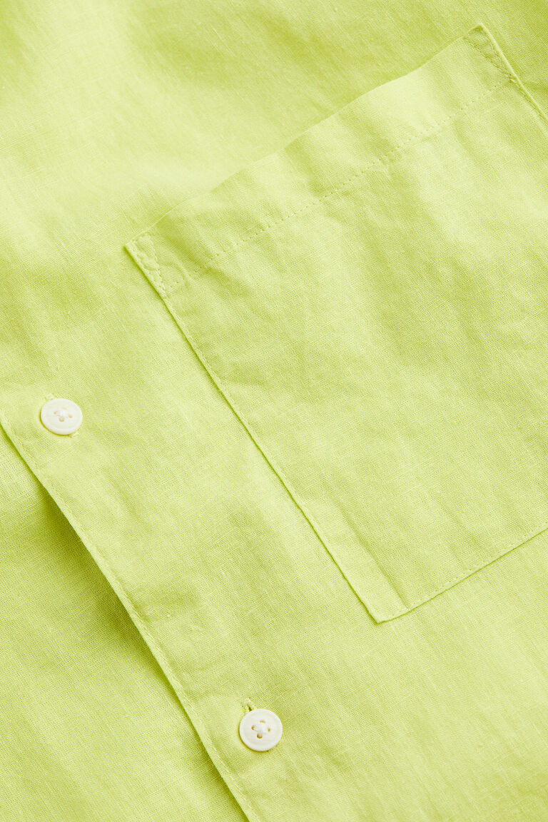 Solid Linen-Blend Relaxed Shirt