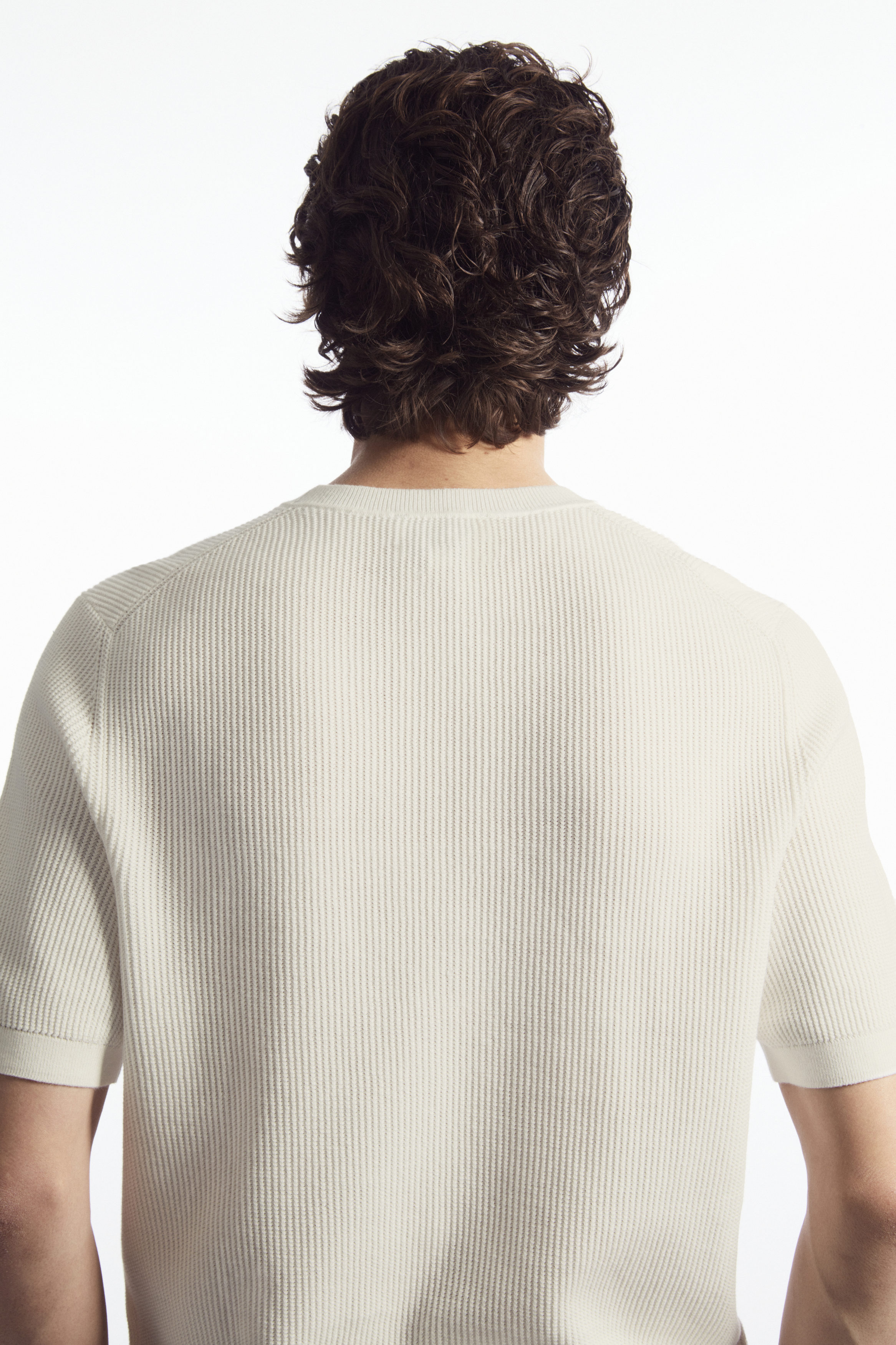 REGULAR TEXTURED-KNIT COTTON T-SHIRT