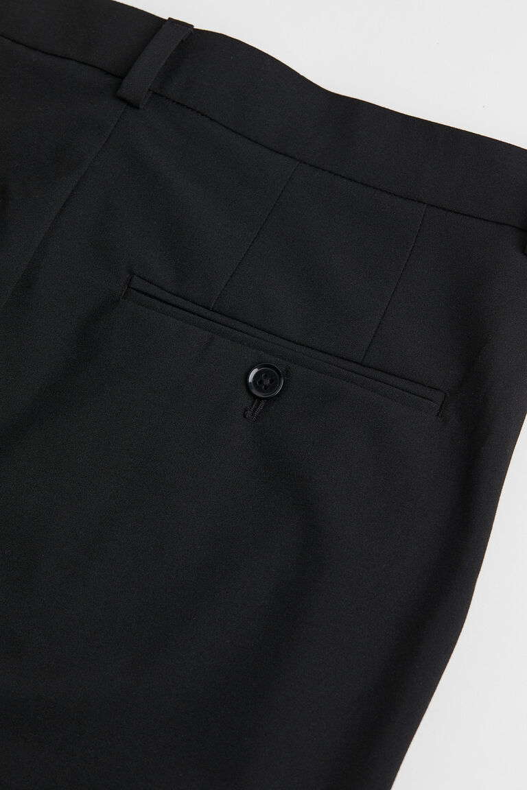 Slim Leg Trousers with Belt in Black Gloss - 1070101