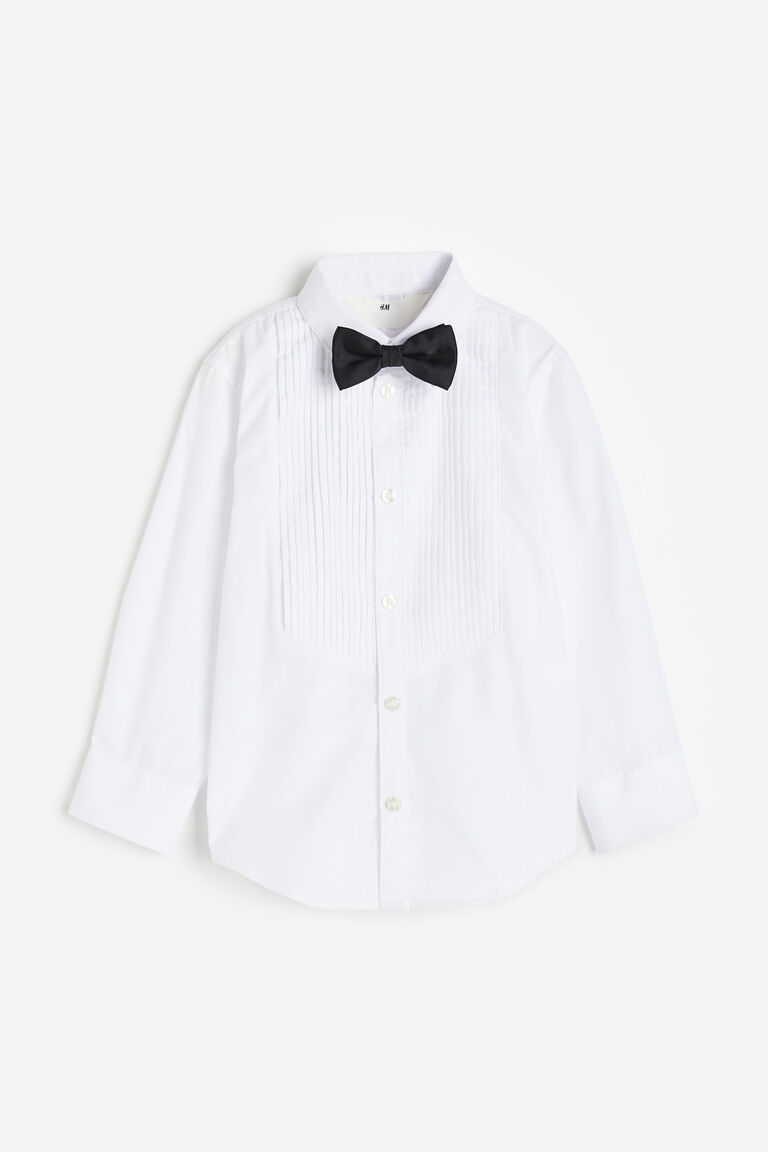 Tuxedo shirt with a bow tie
