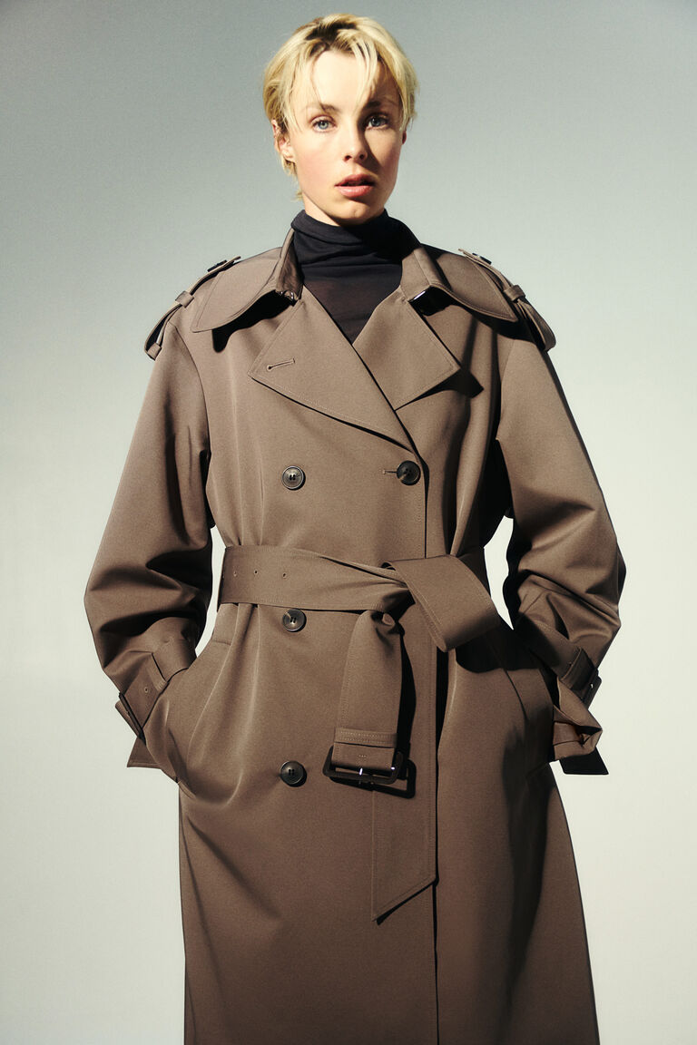 Double-breasted trench coat