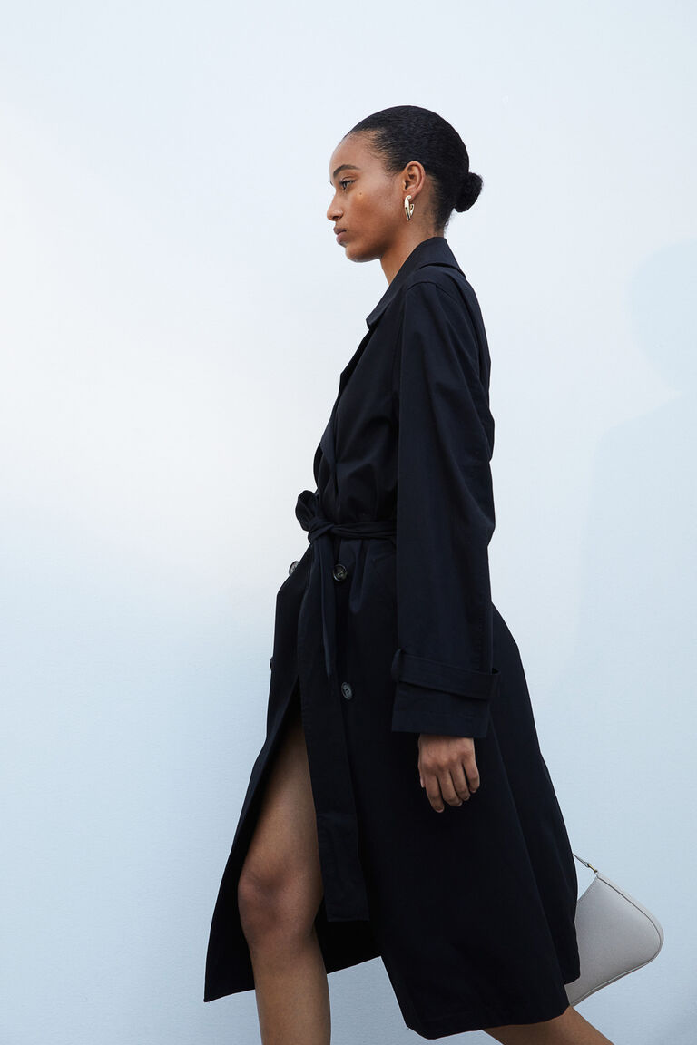 Cotton twill trench coat