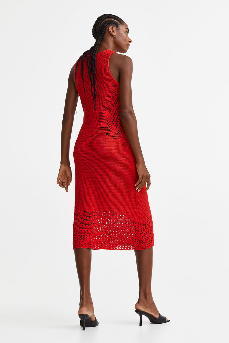 Pointelle-knit dress