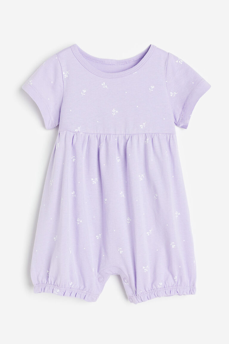 A Light Blue Short-sleeved Romper With A Drawstring Waist main image 1