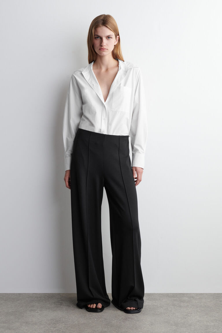 JERSEY WIDE-LEG TROUSERS