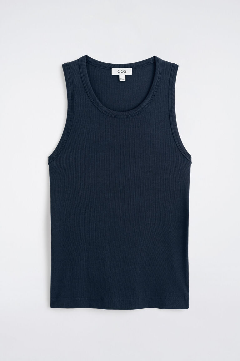 SLIM RIBBED COTTON TANK TOP