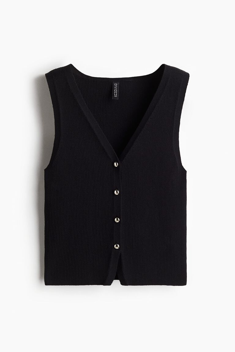 Button-front sweater vest