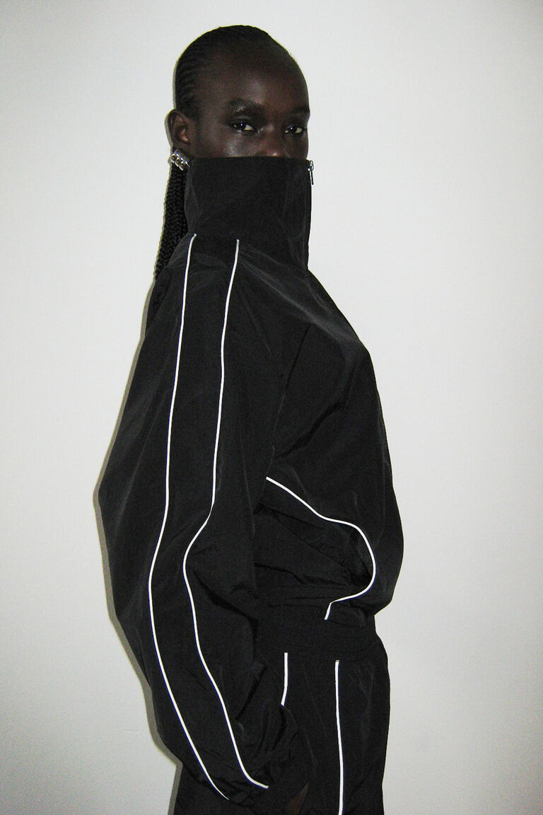 【DIANTÉ】FRONT PIPING SWEAT PANTS diante】FRONT PIPING SWEAT PANTS（Grey Marl Contrast Piping