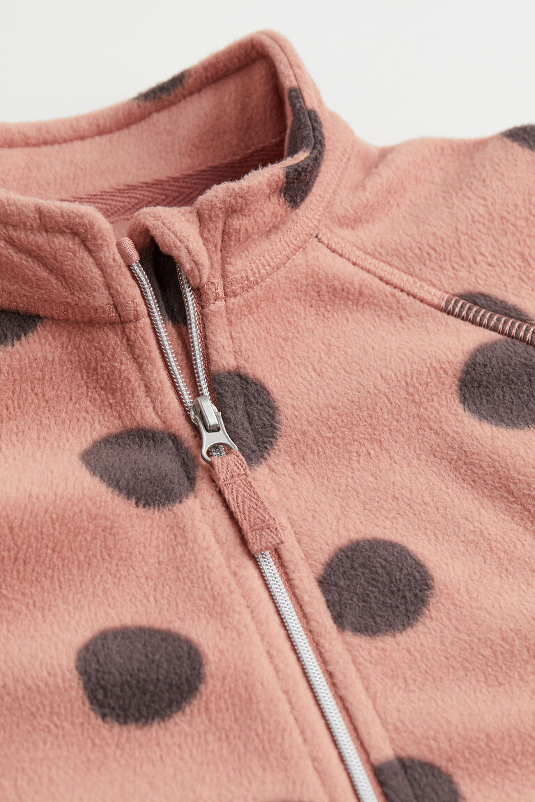 patterned fleece jacket