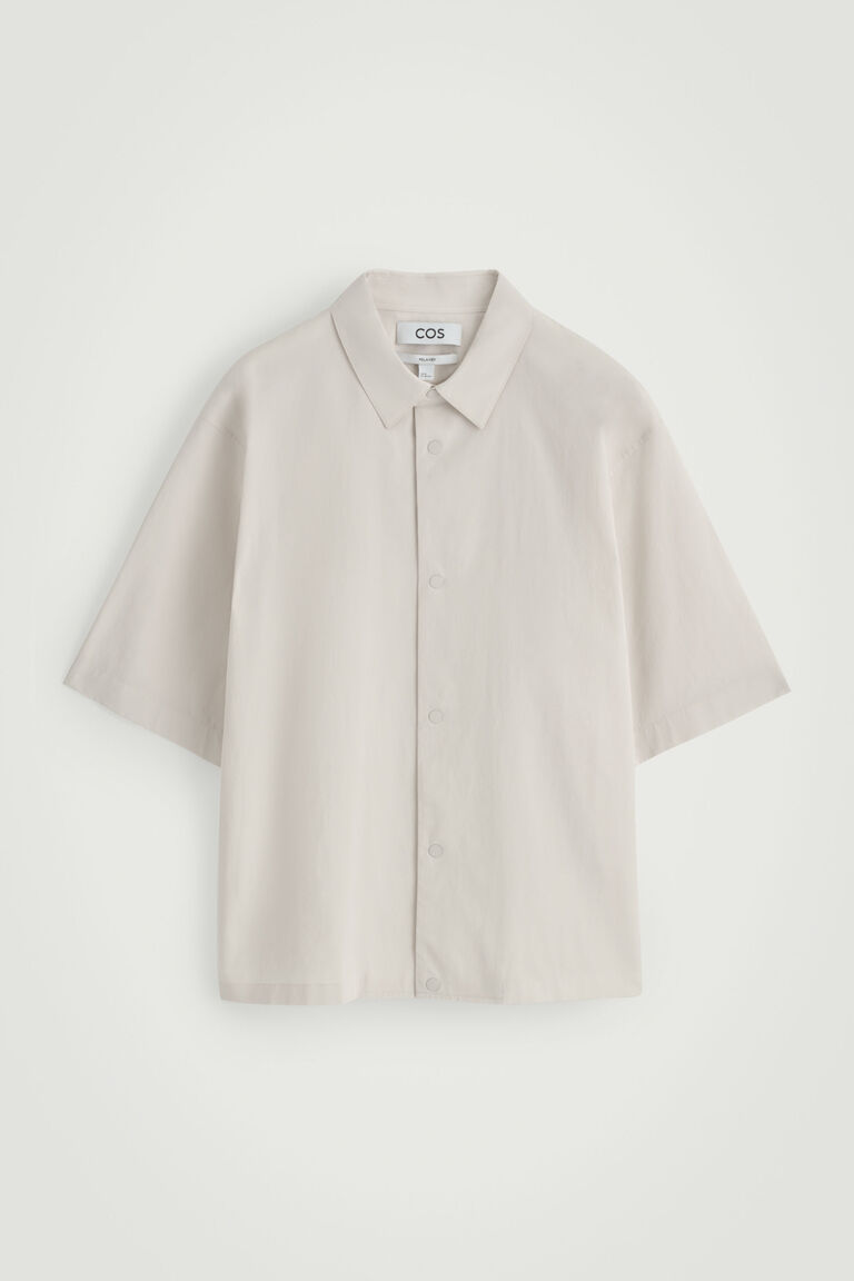 DRAWCORD-HEM COTTON SHIRT