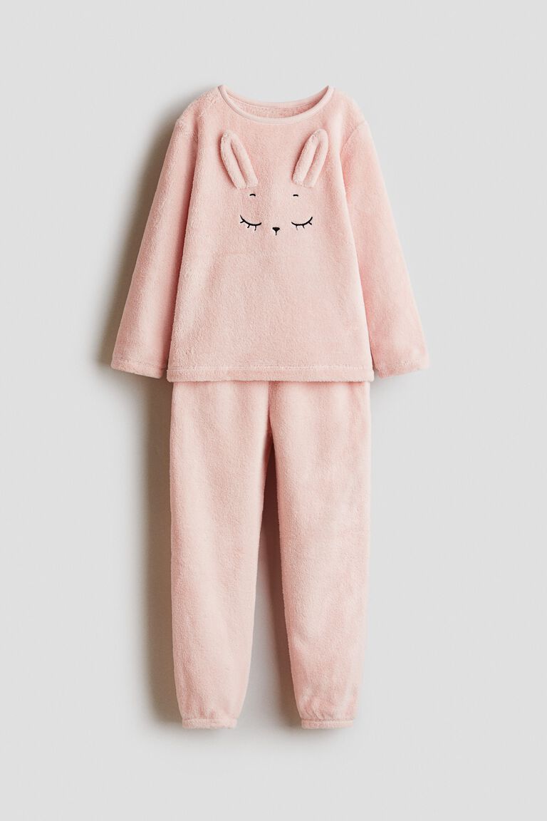 Appliquéd pile pyjamas