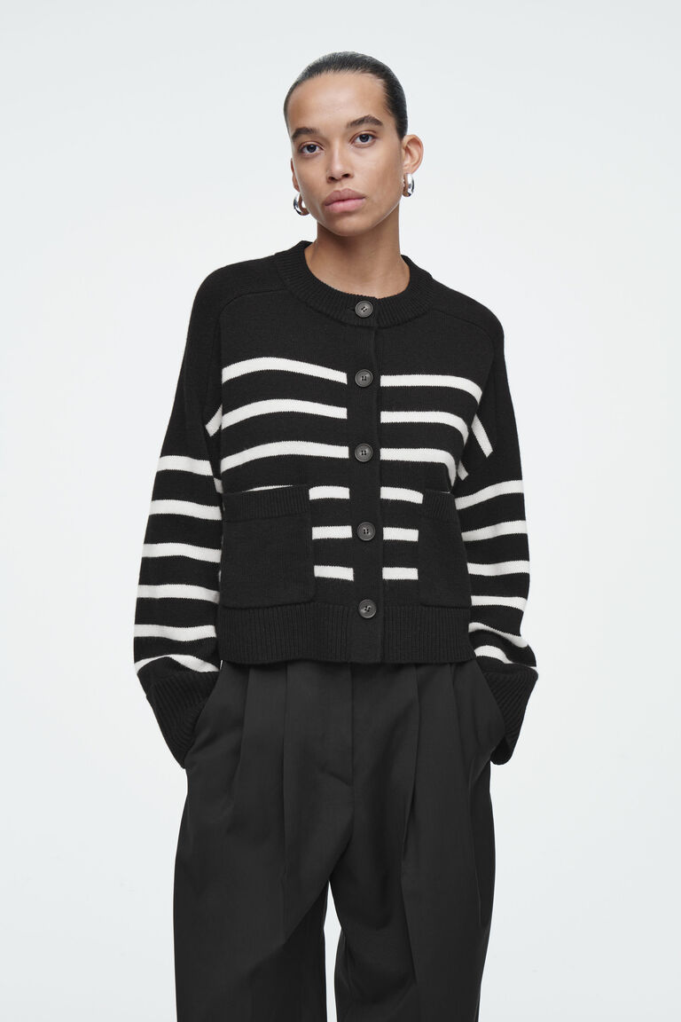 WOOL CREW-NECK CARDIGAN