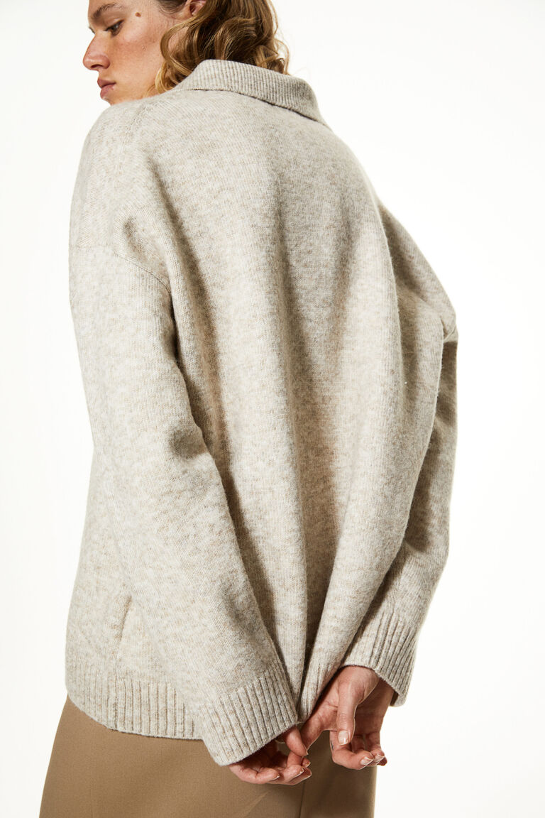 Fineknit collared jumper