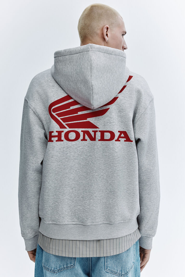 Loose Fit Printed zip-through hoodie