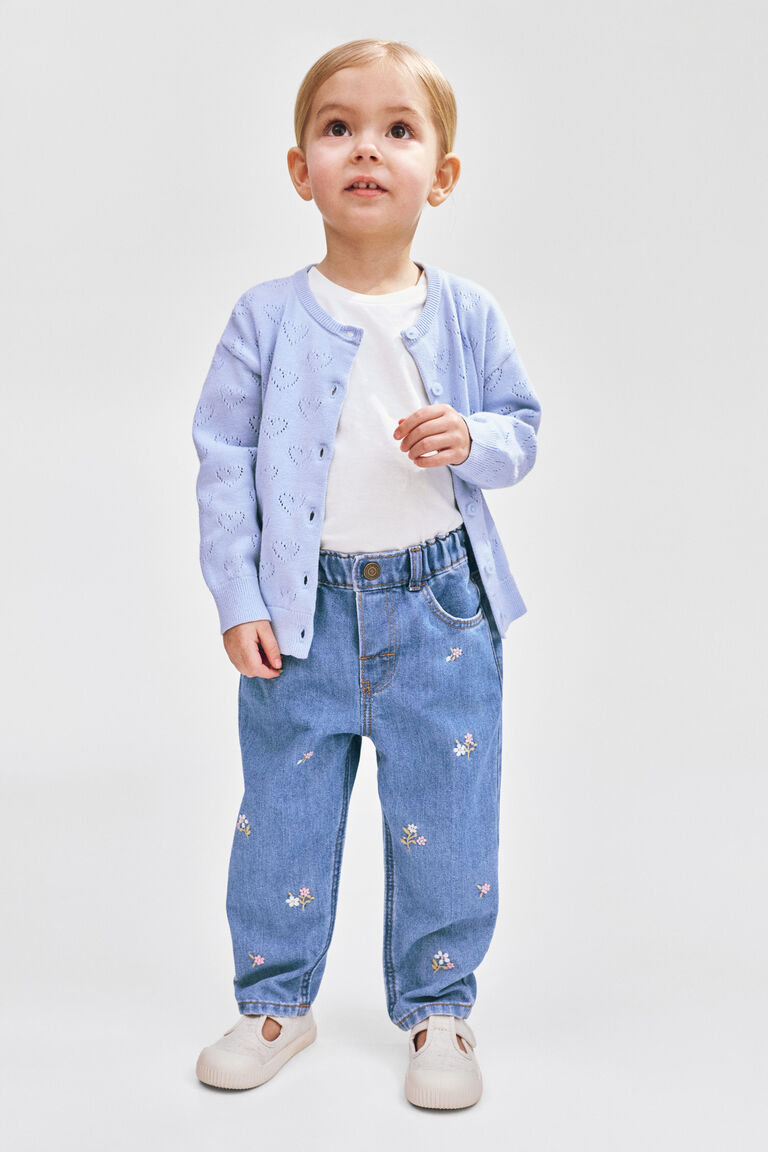 Embroidery-detail jeans