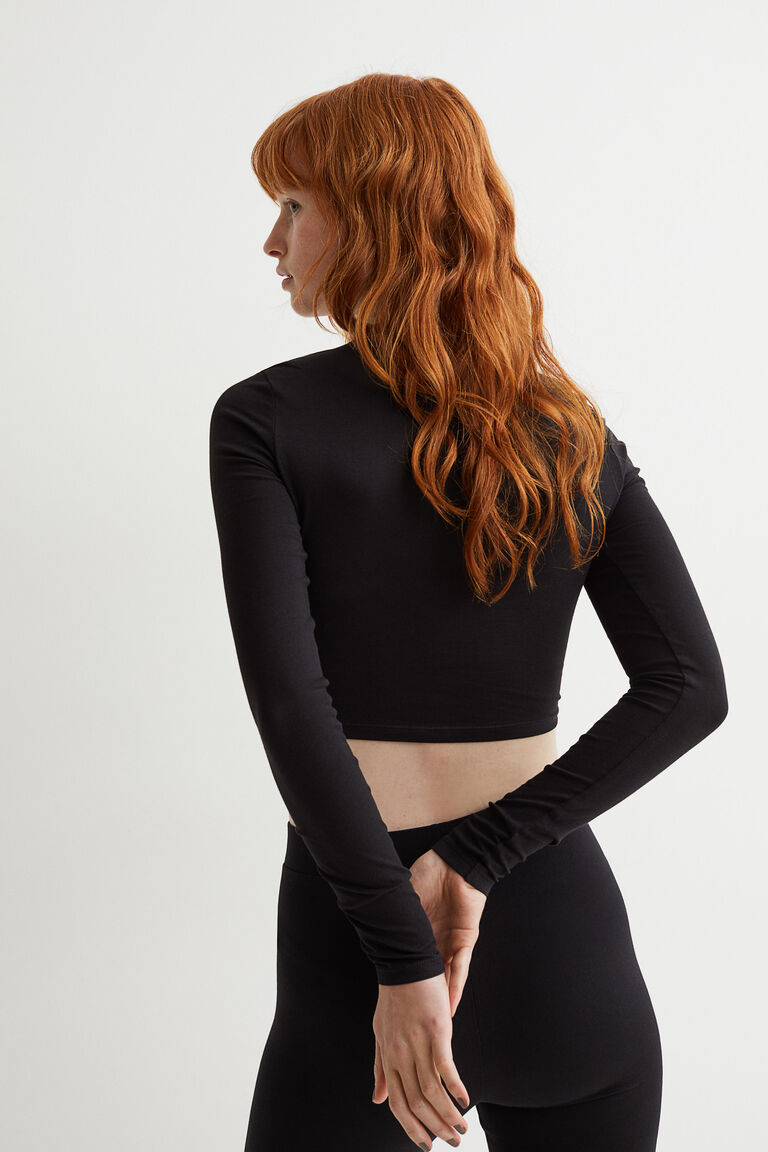 Cotton jersey cropped top