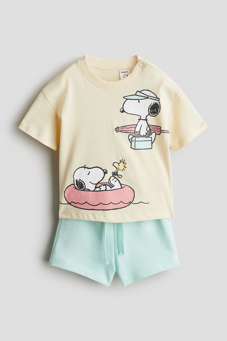 Baby 2-Piece Penguin Striped Yellow Set