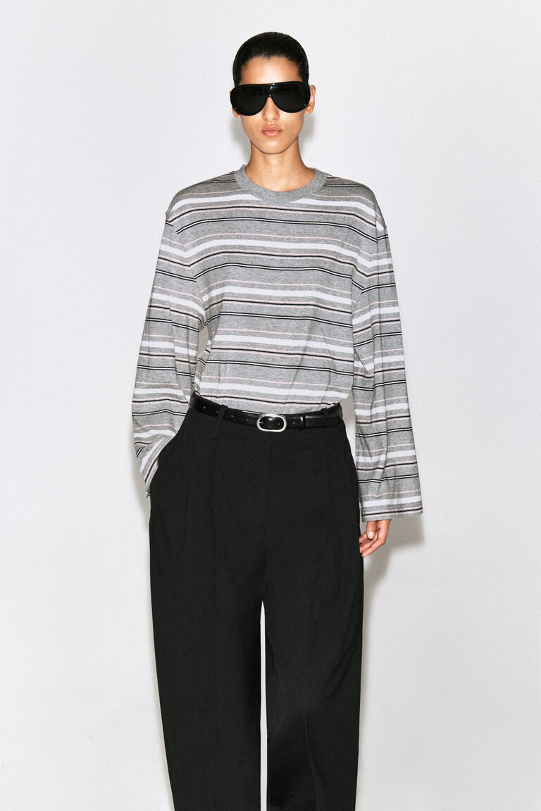 BRUSHED-COTTON LONG-SLEEVED T-SHIRT
