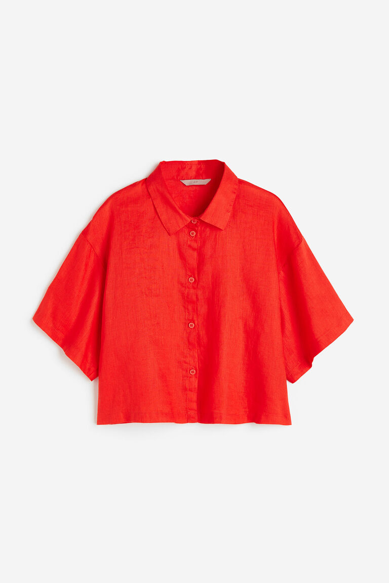 Cropped linen shirt — free download