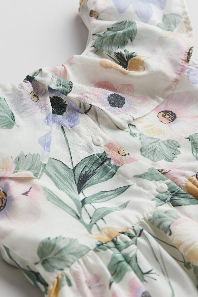 Twist Detail Flounce Dress Brown Floral main image 0