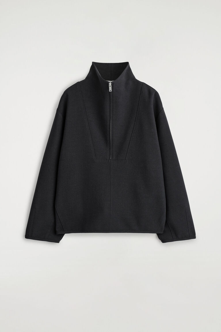 FUNNEL-NECK ZIP-UP TOP