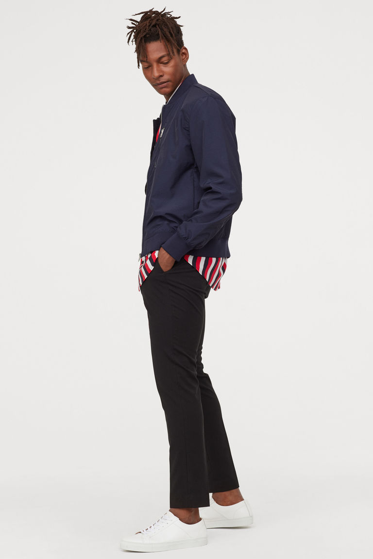 polo shirt and bomber jacket