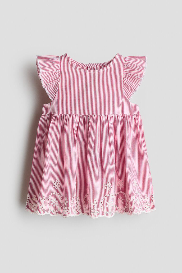 Flutter-sleeved cotton dress