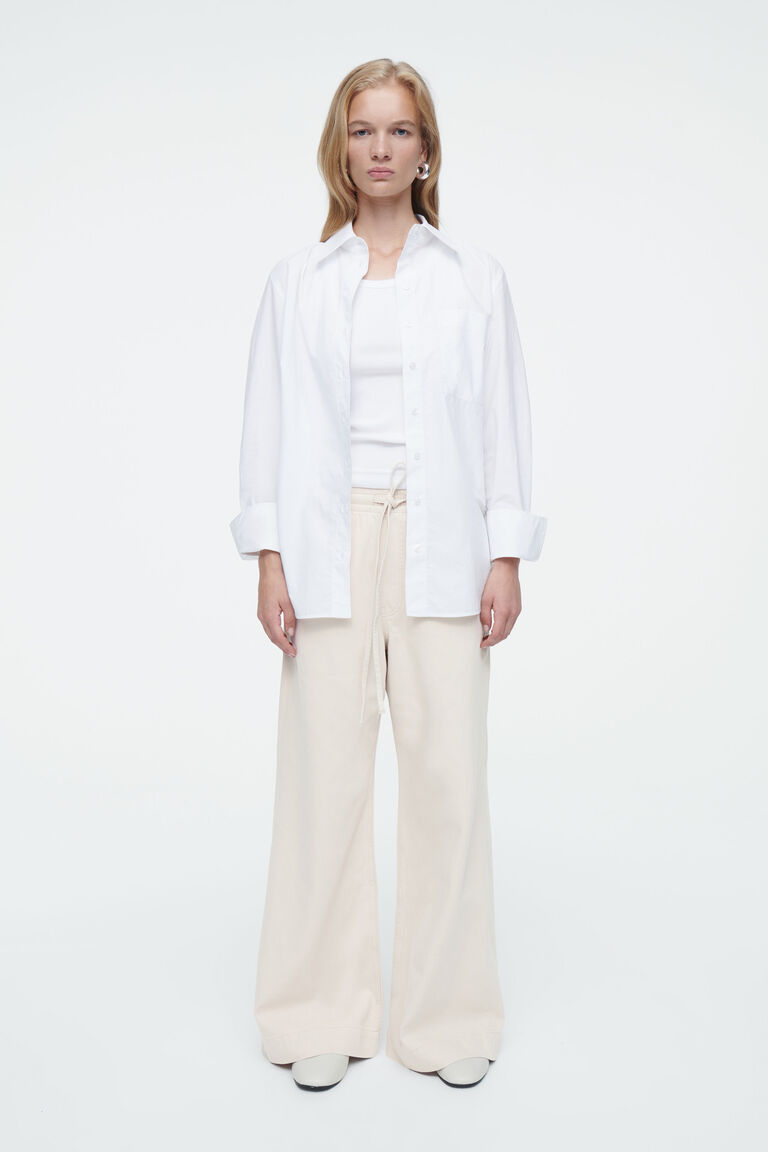 WIDE-LEG FLUID DENIM TROUSERS