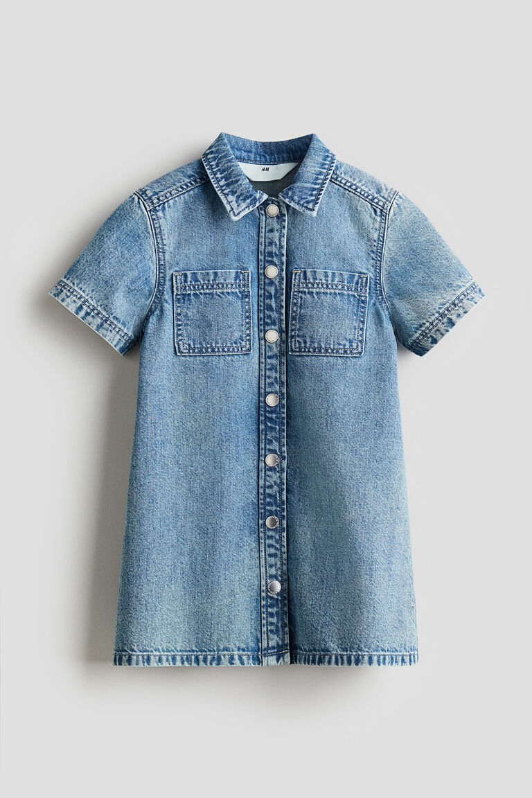 AMERI 新品 I LINE DENIM SHIRT DRESS I LINE DENIM SHIRT DRESS