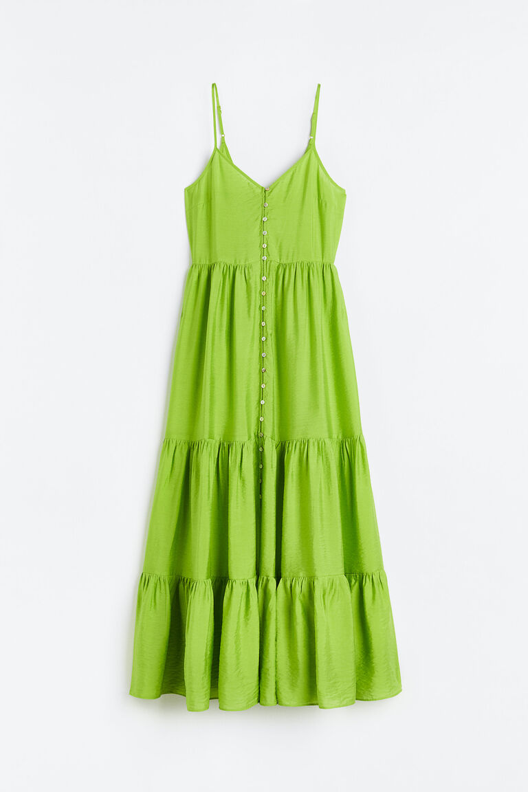 Button-front sleeveless dress