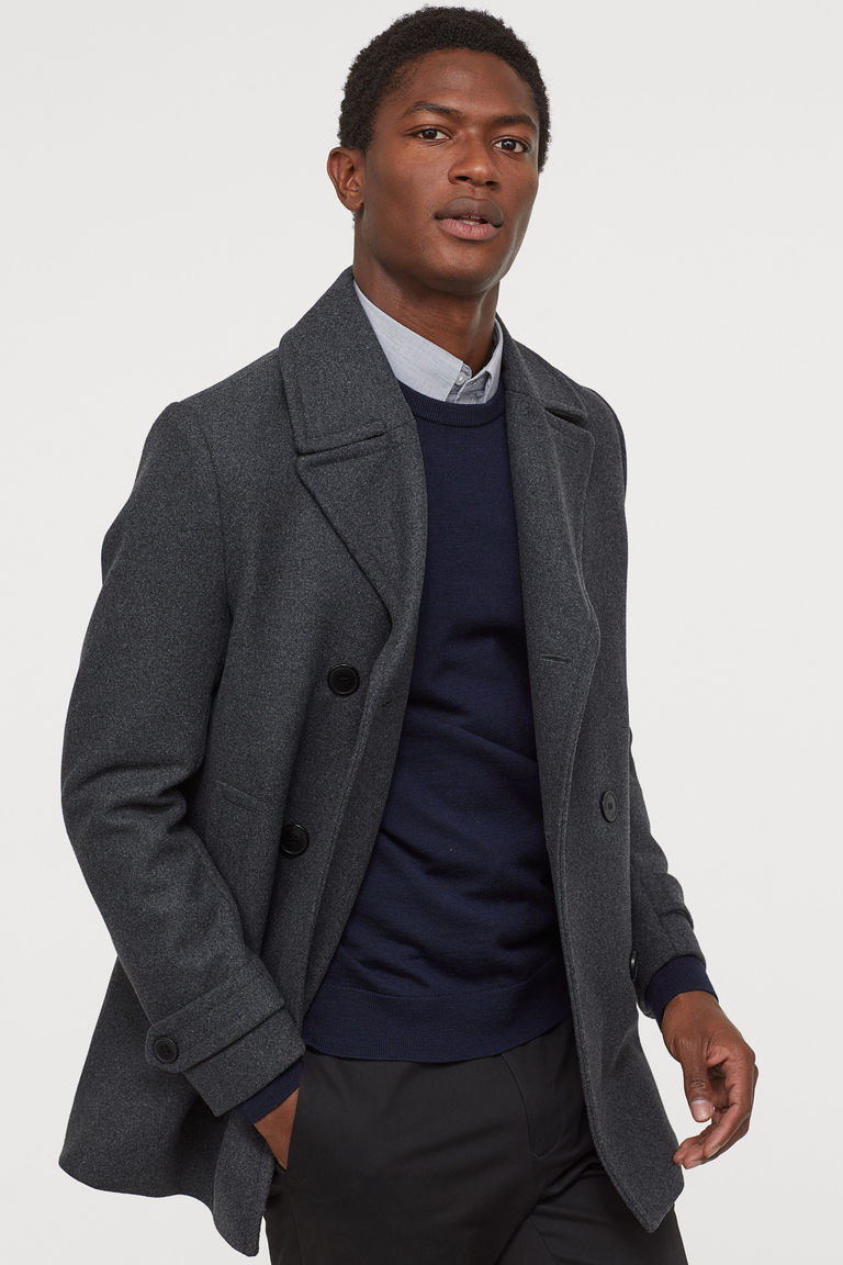 h&m peacoat mens