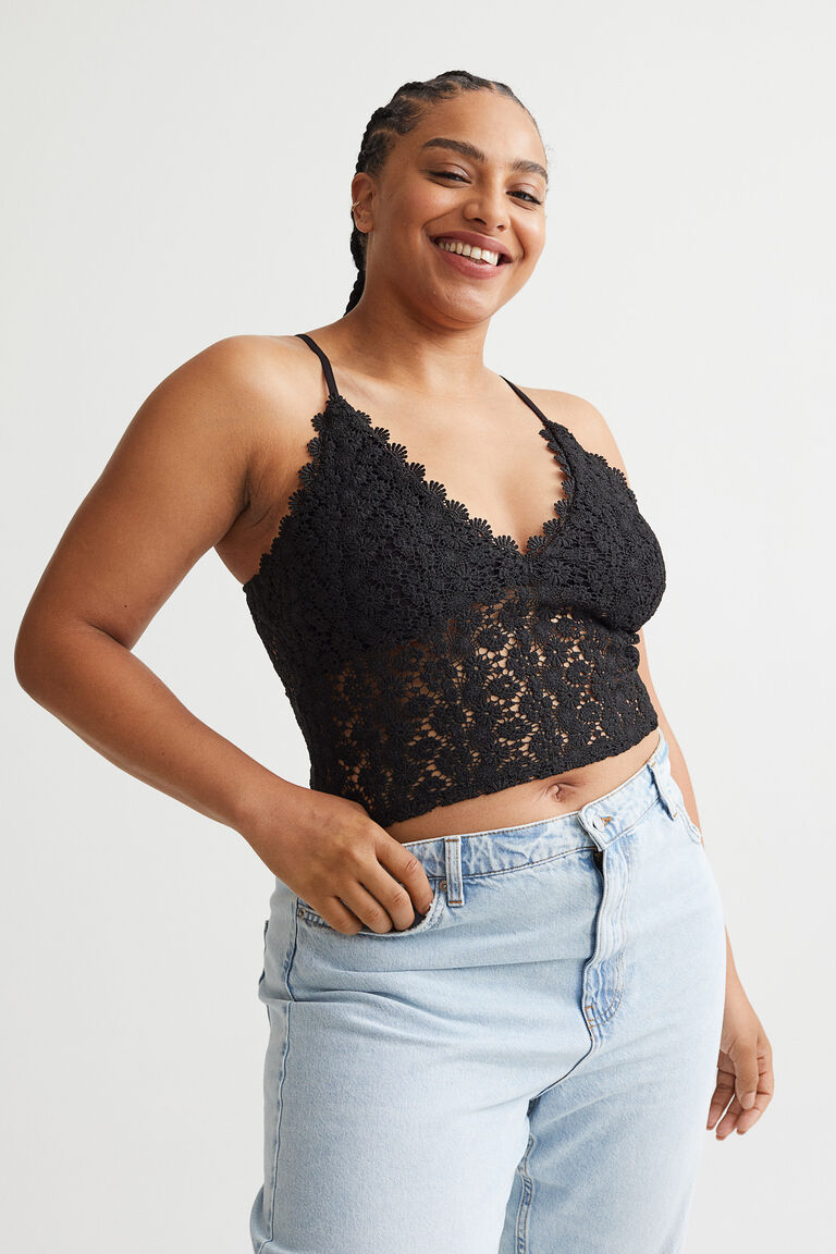 Lace cropped top