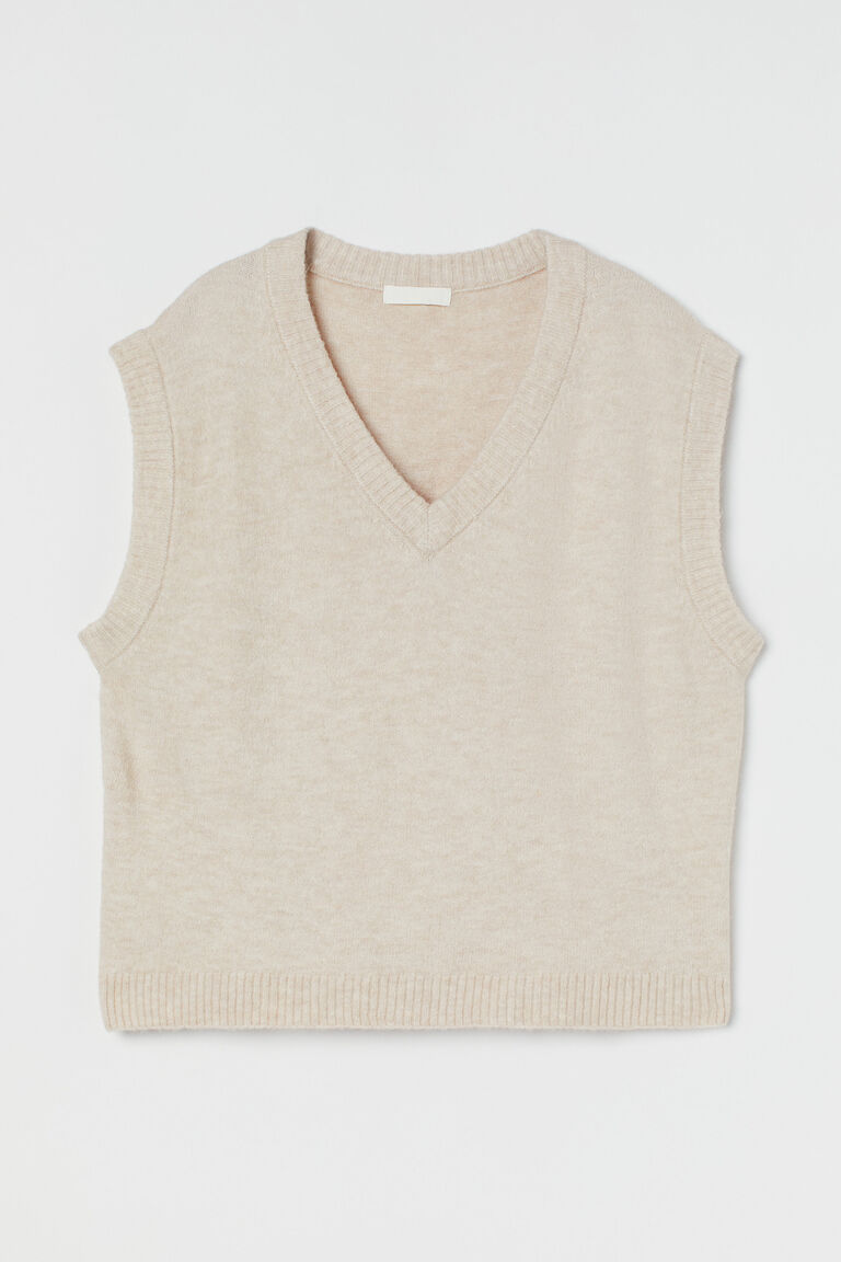 beige sweater vest