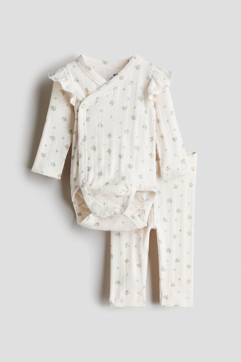 2-piece cotton pointelle set